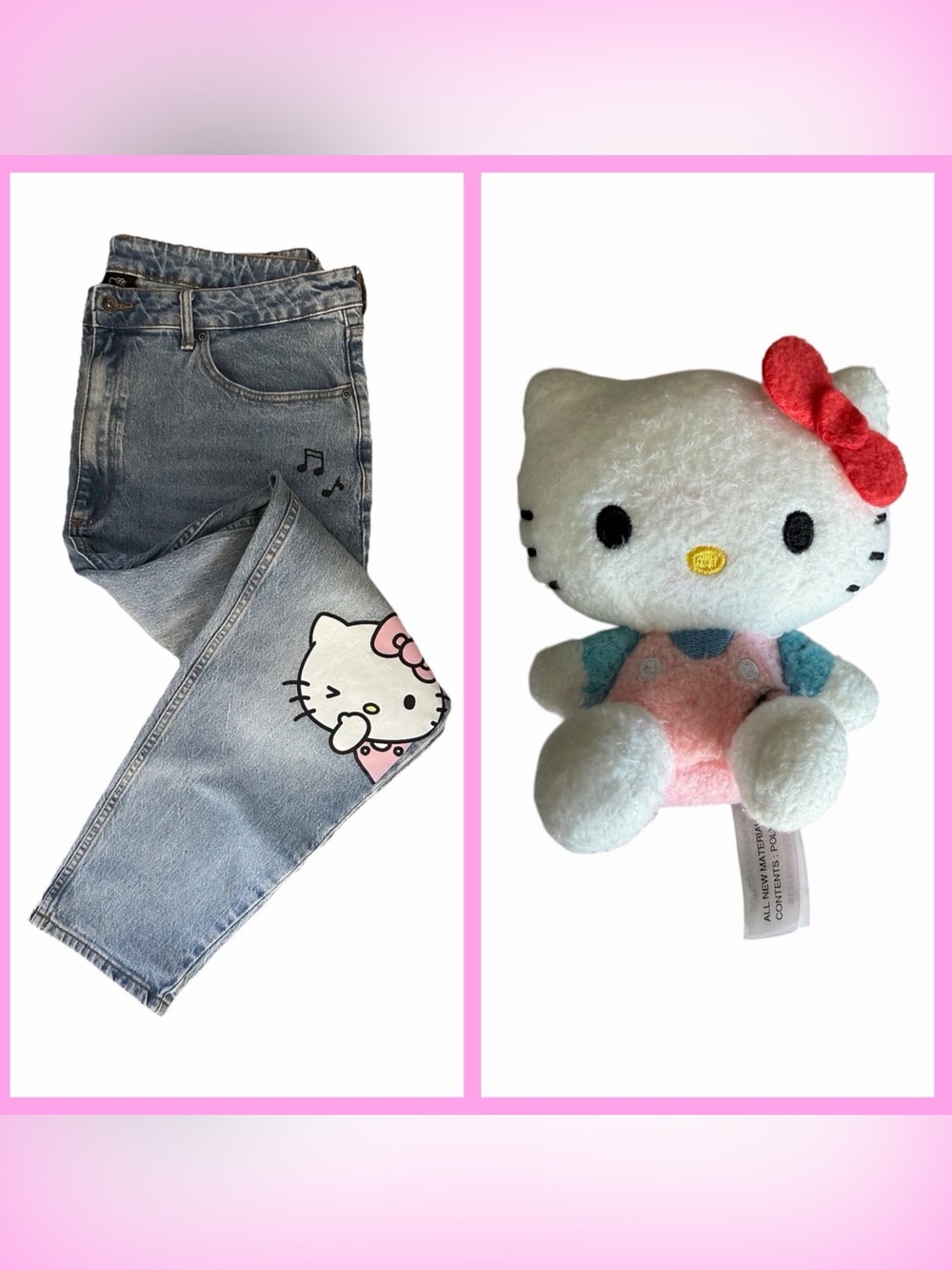 Hello Kitty & Dear Daniel‎ Mom Jeans & Plush Sz 19 Cute Sanrio Kawaii Cat Whimsy